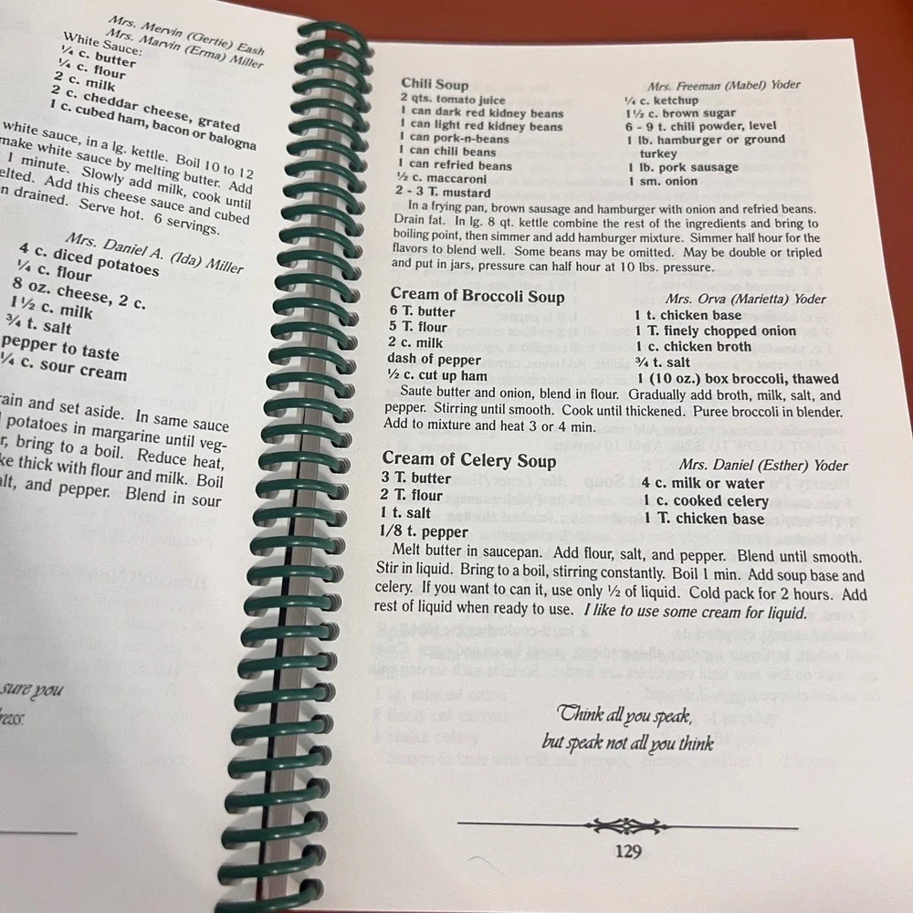 Family Treasures Cookbook Recipes from the Heart Amish Mabel Yoder Spiral Bound